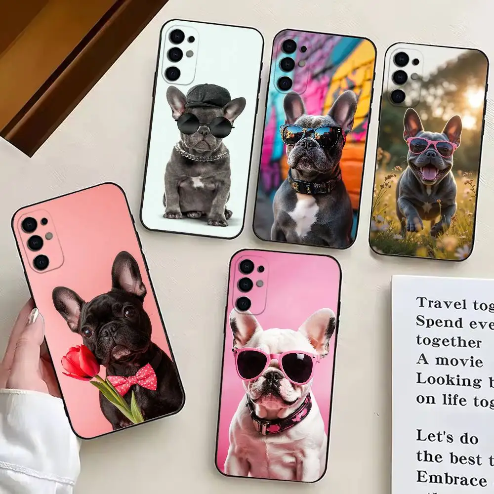 

F-Frenchies French B-Bulldog Dogs Phone Case For Samsung S25,S24,S21,S22,S23,S30,Ultra,S20,Plus,Fe,Lite,Note,10,Black Cover