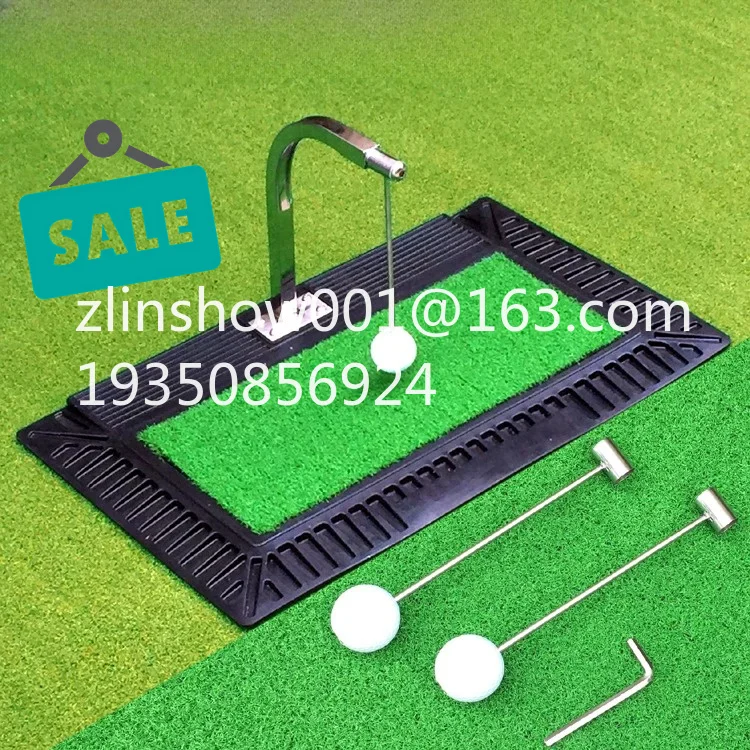 Golf swing practitioner Indoor practitioner, swing stick hitting pad with rod three-dimensional rotating ball training equipment