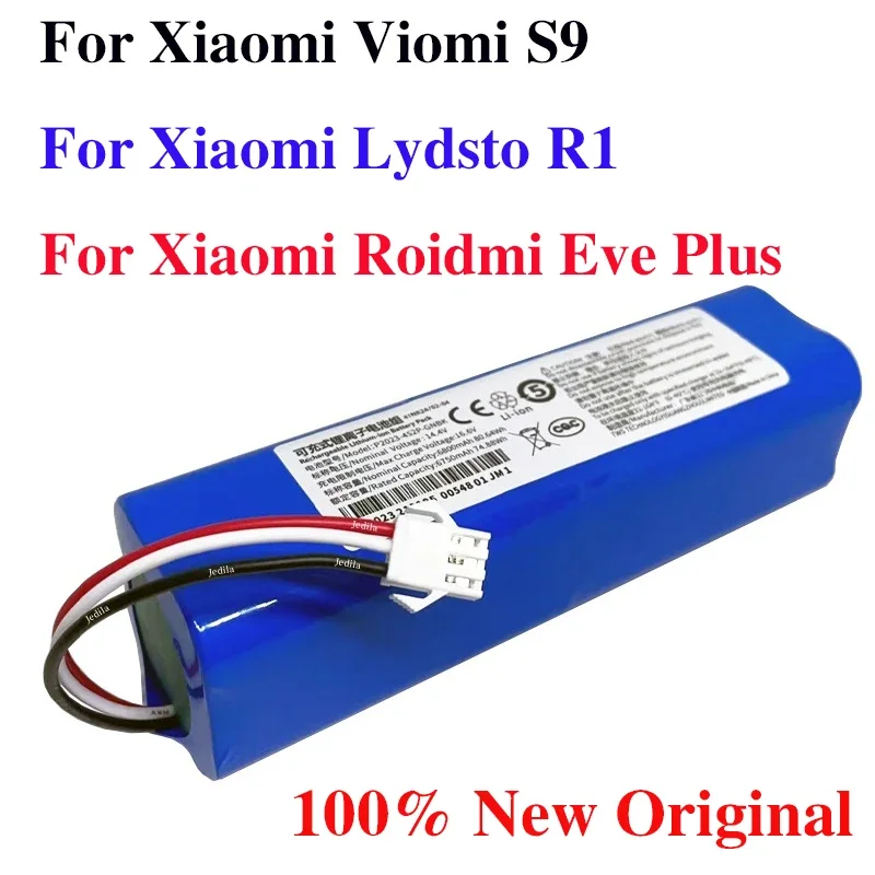 

100% New Original For XiaoMi Viomi S9. For XiaoMi Lydsto R1. For XiaoMi Roidmi Eve Plus 14.4V lithium battery 4P2S 6800mAh