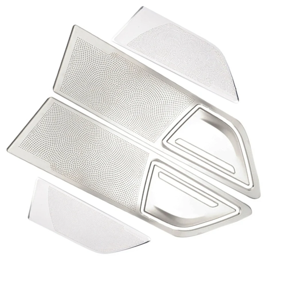 Silver Car Speaker Cover Custom Car Stereo Speaker Trim Stereo Decal Self-adhesive Backing Scratch Protection Customizable Decal