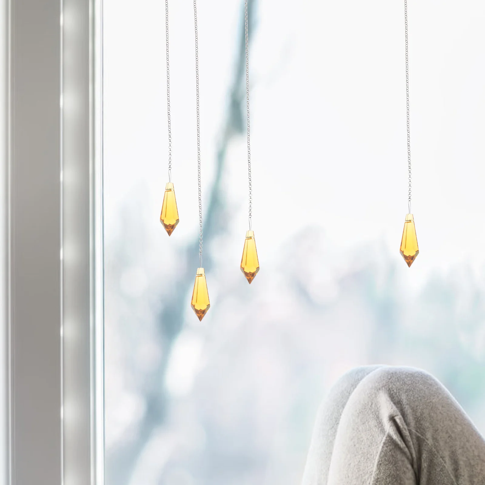 

10Pcs Waterdrop Crystal Pendant Beads Glass Chandelier Droplet Prisms Hanging Decorations Lighting Accessories