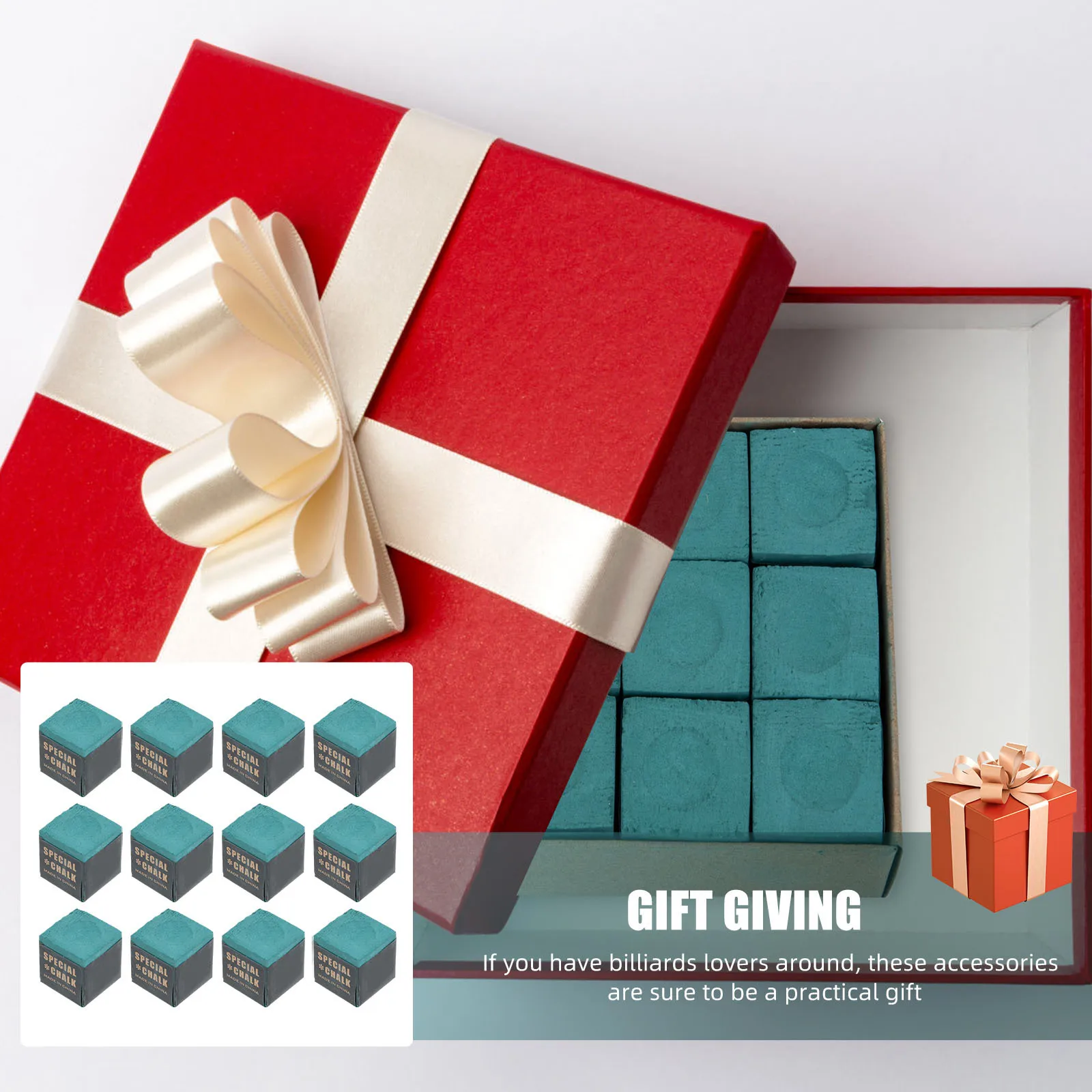 12Pcs Billiard Training Chalks Non Clumping Smooth Application Great Helper for Pool Table Accessories Pool Chalk