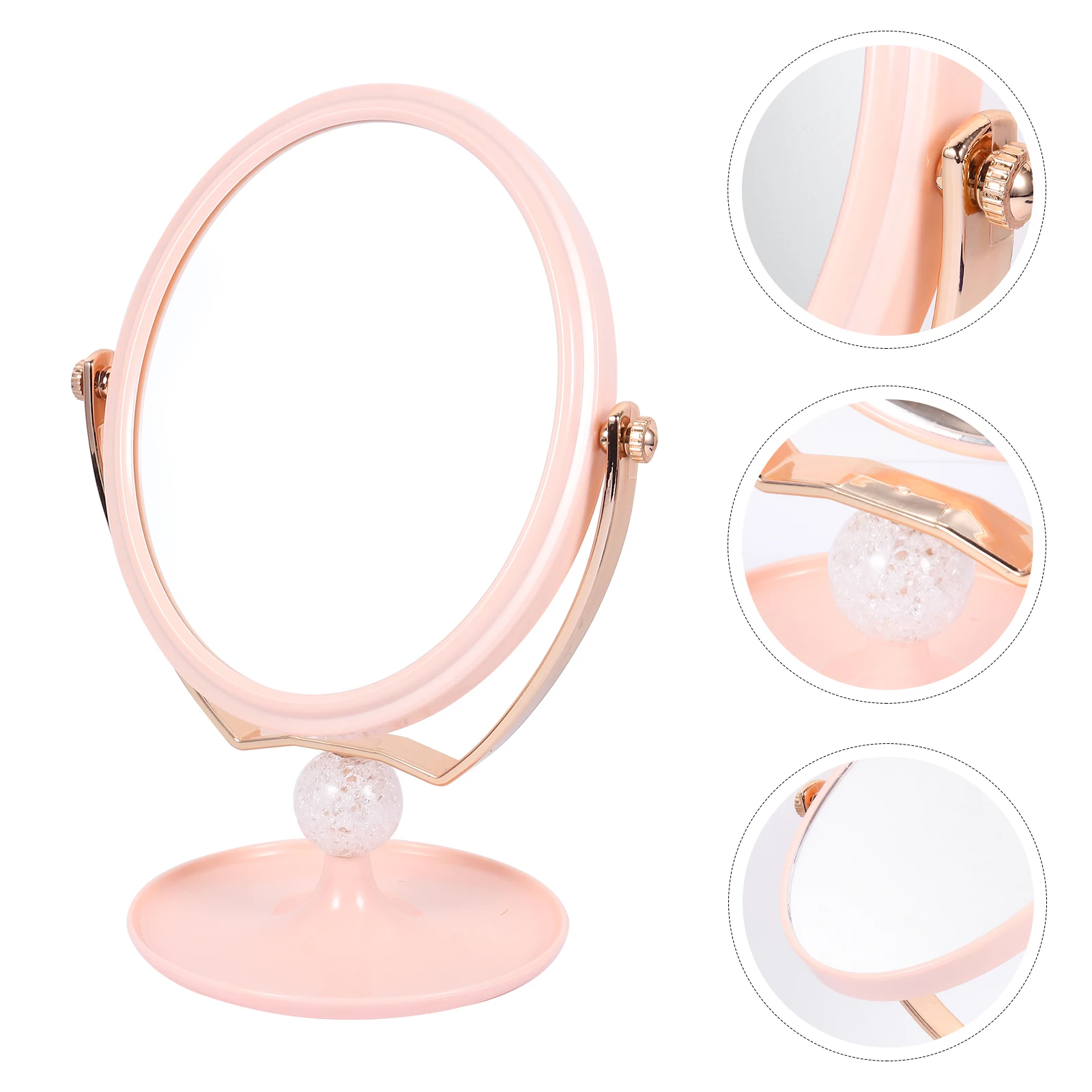 1Pcs Desktop Makeup Mirror Double-Sided Swivel High-Quality Scratch-Resistant Mirror for Women Daily Beauty Routine