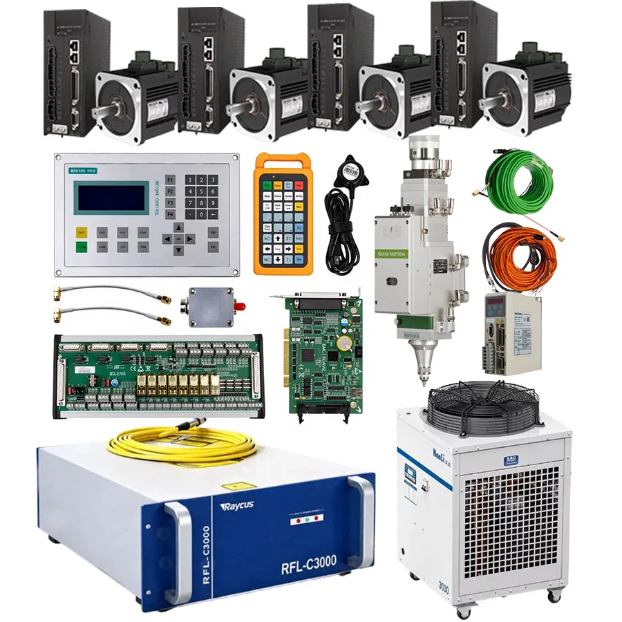Laser cutting control system FSCUT200C BM110 laser head Raytools laser source 1500W 2000W 3000W Huichuan servo 850W 1.3KW