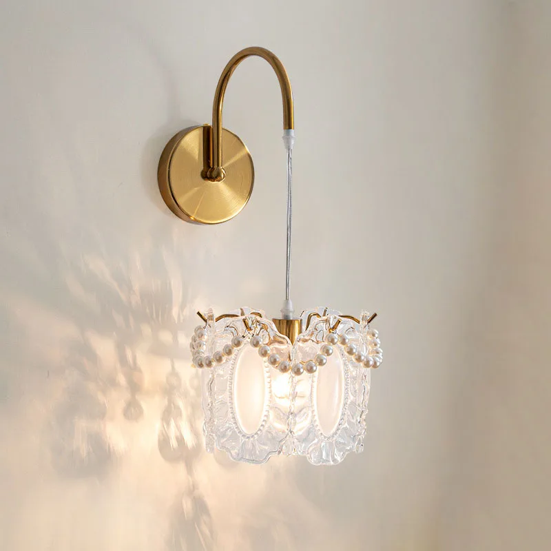 

French Luxury Wall Lamp Modern Minimalist Postmodern Nordic Living Room Bedroom Bedside Creative Crystal Led Indoor Lighting
