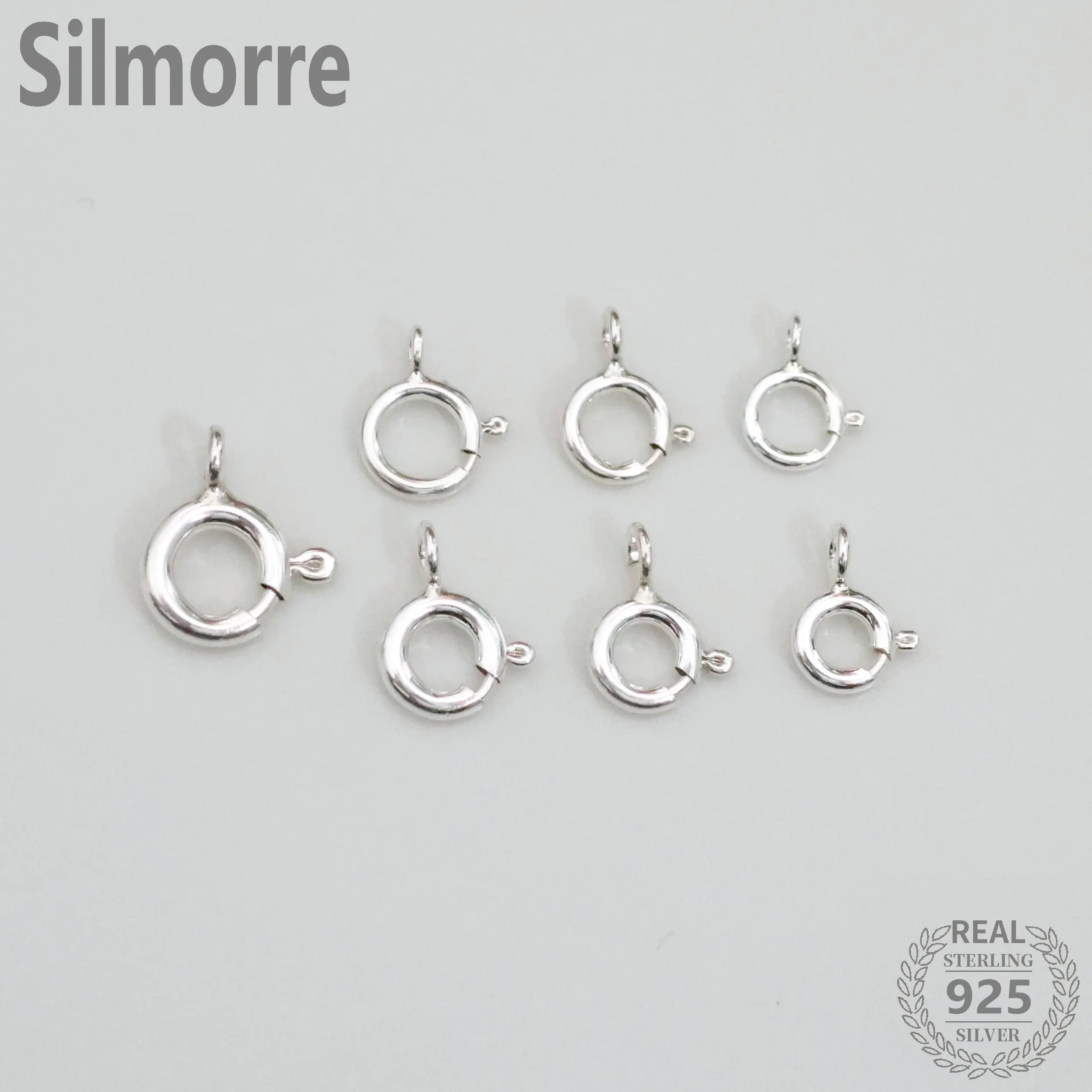 10 sztuk 100% solidne 925 srebro okrągły karabińczyk i zapięcie dla majsterkowiczów Fine Jewelry Finding JQ0026