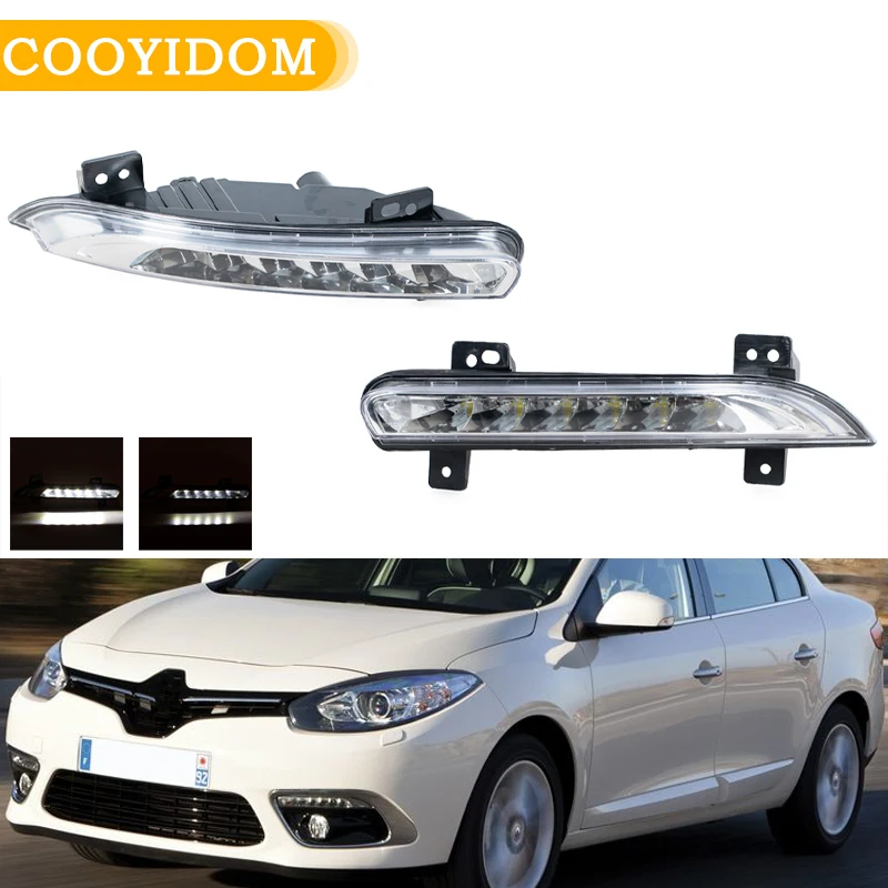 

Front Bumper LED DRL Daytime Driving Running Lamp For Renault Fluence 2014 2015 2016-2021 Fog Light Lamp 266057986 266005976