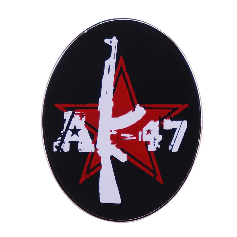 Creativity AK47 Cartoon Metal Decorate Badges Classic Enamel Pins Send Friend Fans Boutique Medal Gift Fashion Jewelry Brooch