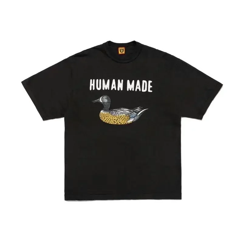 HUMAN MADE Summer Cartoon Ink Duck Spot Short Sleeve T-shirt Bamboo Cotton Men's and Women's Casual Loose Print