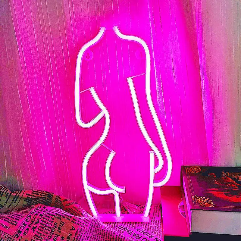 Neon Light Led Modeling Lamp Bedroom Birthday Proposal Body Back Light Layout Ambience Light