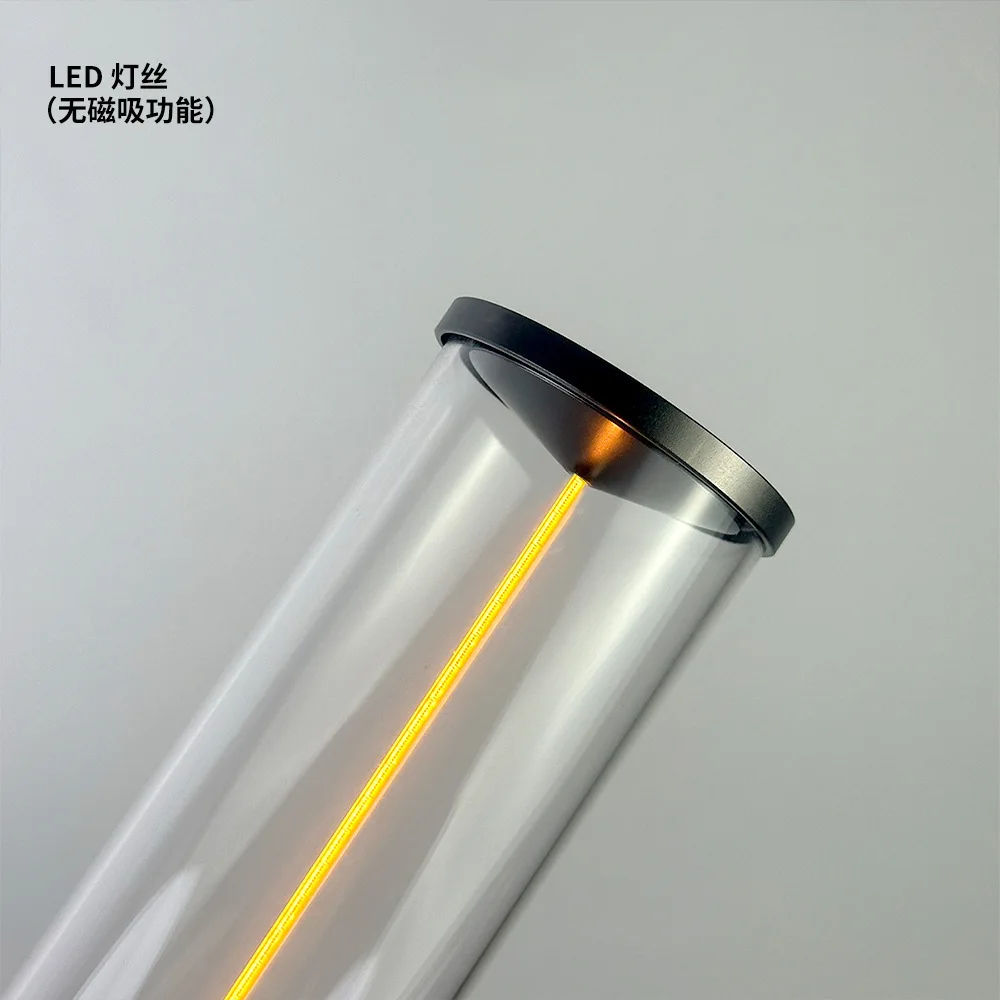 LED line glass magnetic light with night light bedroom bedside