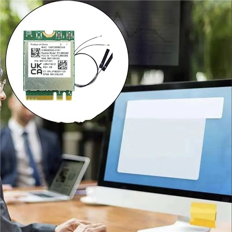 2X RTL8852BE Wireless WIFI Card With Built-In Antenna AX1800 WIFI6 WLAN 802.11Ax Bluetooth5.2 Dual-Band 2.4G+5G Wlan