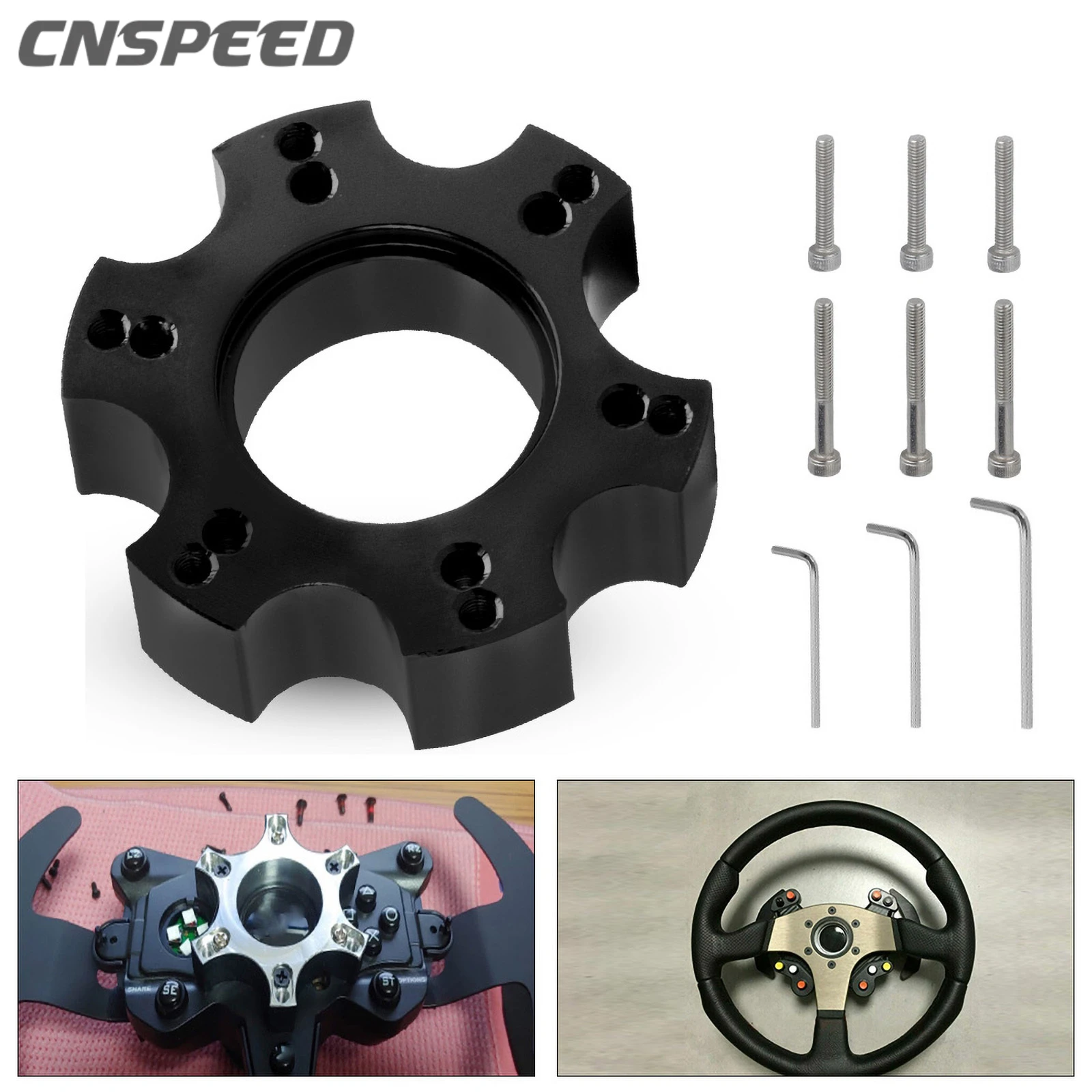 

CNSPEED 70mm Steering Wheel Spacers Adapter Plate for Thrustmaster T300RS Racing Car Steering Wheel Game Replacement