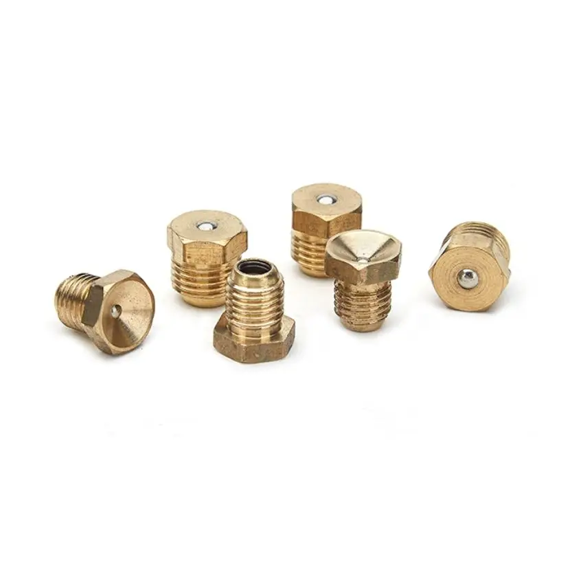 Brass Press Ball Male Thread Oil Cup Push Button Flat Funnel Head Spring Nozzle Grease Gas Engine Motor Repair Replacement Part