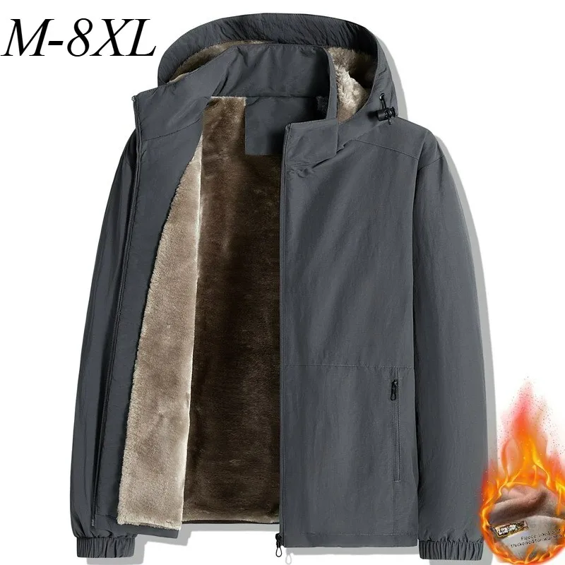 سترة مبطنة فاخرة للرجال مريحة في الهواء الطلق رياضية مبطنة بالصوف معطف دافئ بسحاب غطاء محرك السيارة قابل للفصل ملابس يومية سترة شتوية خفيفة الوزن