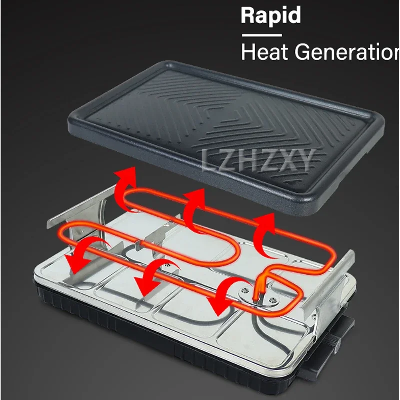 Table Grill Electric Korean BBQ Grill Indoor Cheese Raclette For 8 Person Non-Stick Surface Temperature Control Dishwasher Safe