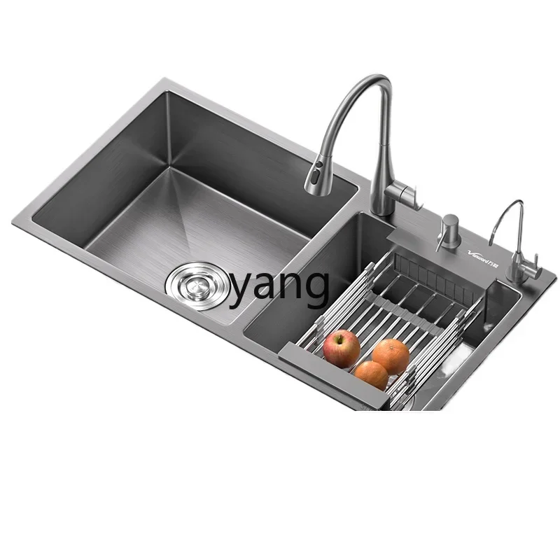 ZL stainless steel large double sink kitchen sink hand washing basin under the counter