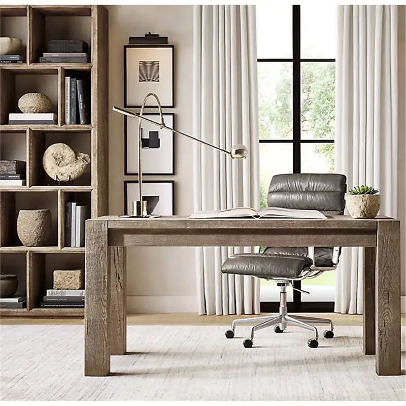 Furniture French rural retro study home solid wood desk modern simple desk negotiation table