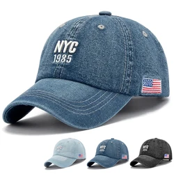 New Brand NYC Denim Baseball Cap Men Women Embroidery Letter Jeans Snapback Hat Casquette Summer Sports USA Hip Hop Cap Gorras