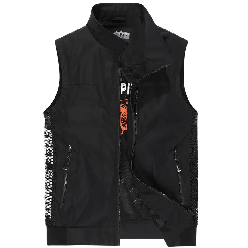 MAIDANGDI Quick drying vest men's standing collar  spring sleeveless vest arge and thin workwear  shoulder jacketsports outdoor