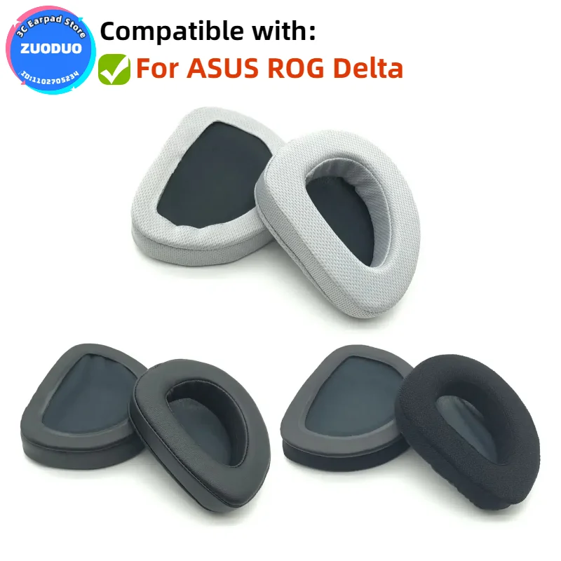 

Ear pads for ASUS ROG Delta replacement Earpads Mesh Protein Leather Earpad Memory Covers Sponge Soft ZUODUO