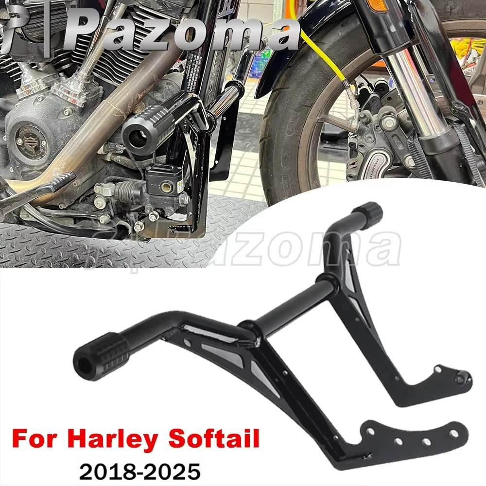 For Harley Softail Street Bob FXBB 114 FXBBS Standard FXST Motorcycle Highway Engine Guard Crash Bar Front Foot Peg Bumper 2018+