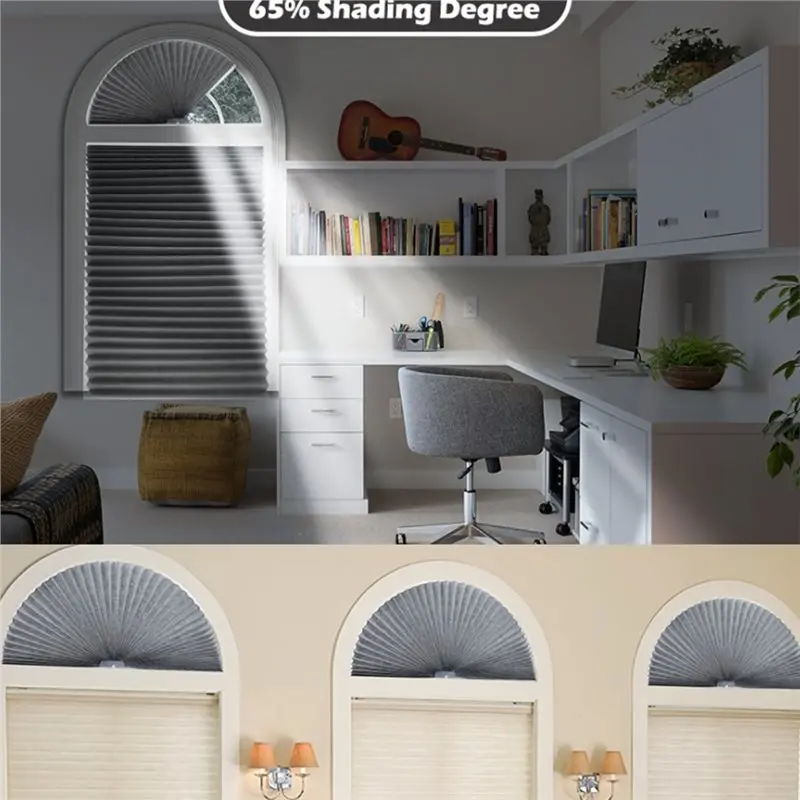 ABZL Semicircular Cellular Shades-Arched Honeycomb Blinds For Custom For Window Shapes