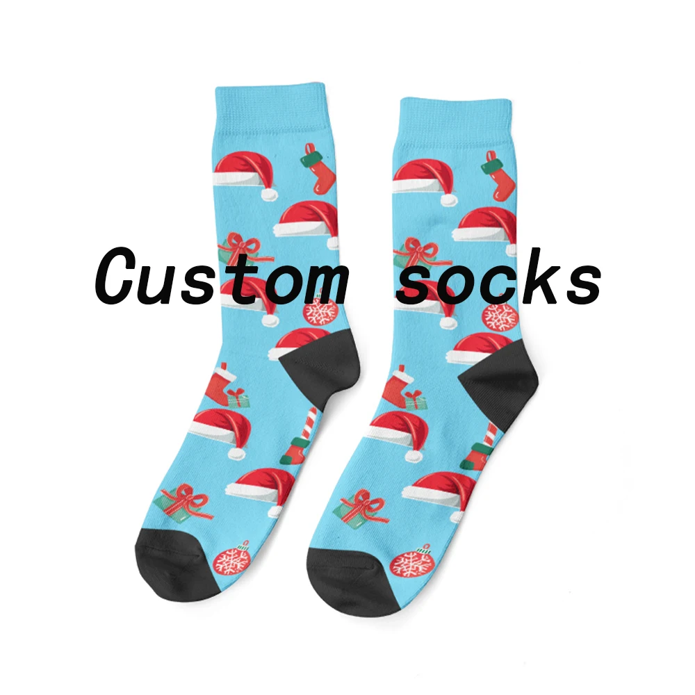 Unisex Christmas custom socks 3D printing custom face socks fun pictures personalized socks fashion Christmas gift socks