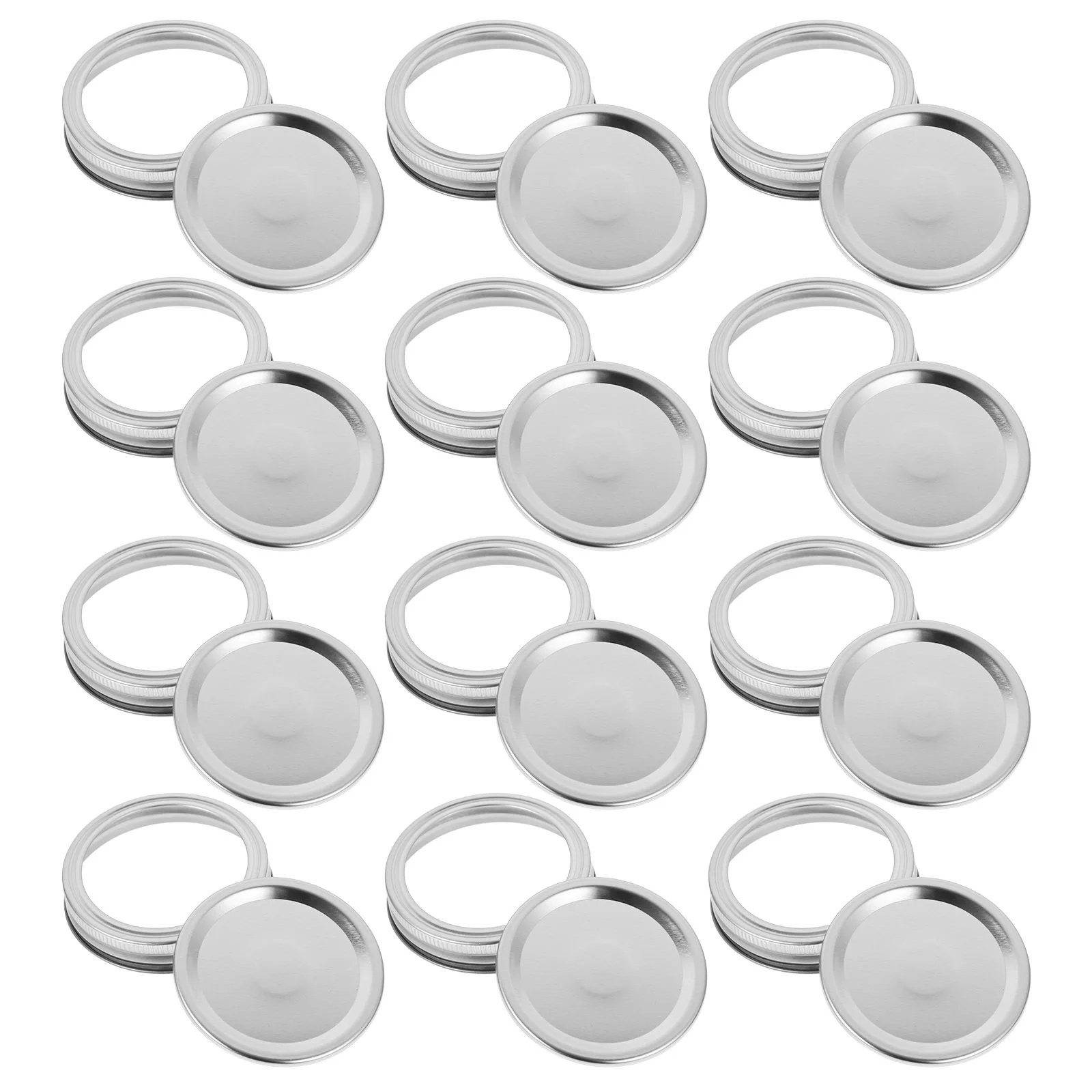

12Set Wide Mouth Jar Lids Rustproof Sealing Leakproof Reusable Canning Covers Rings Fresh Food Storage Jar Lid