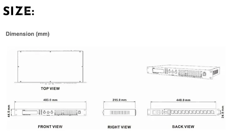 Paulkitson PX48 Digitaler Audio-Prozessor Driver Rack 4-Eingänge 8-Ausgänge 96K DSP FIR Lautsprechermanagementsystem für Live-Bühnenevents – Detail 19