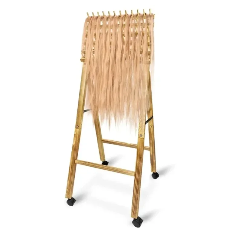 

Wooden braided hair stand display stand
