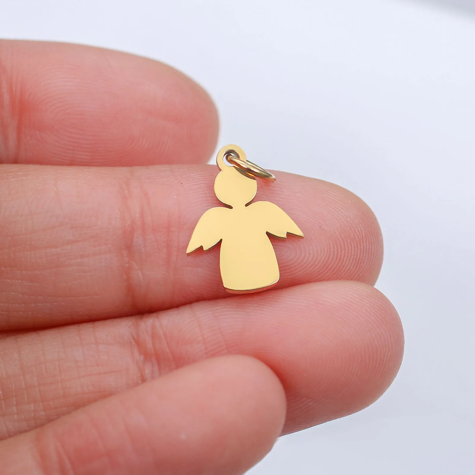 1PC Stainless Steel Fairy Tale Collection Charms Angel Multicolor Metal Pendants DIY Making Necklace Jewelry Gifts 18mm x 11mm