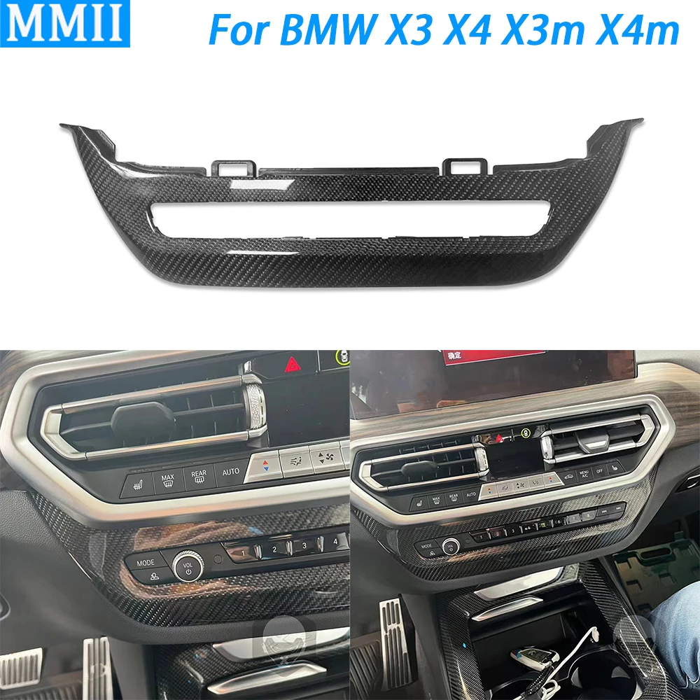 Replacement Real Carbon Fiber Center Console Volume Adjustment Cover Car Accessories For BMW X3 G01 X4 G02 X3m F97 X4m F98 2022+