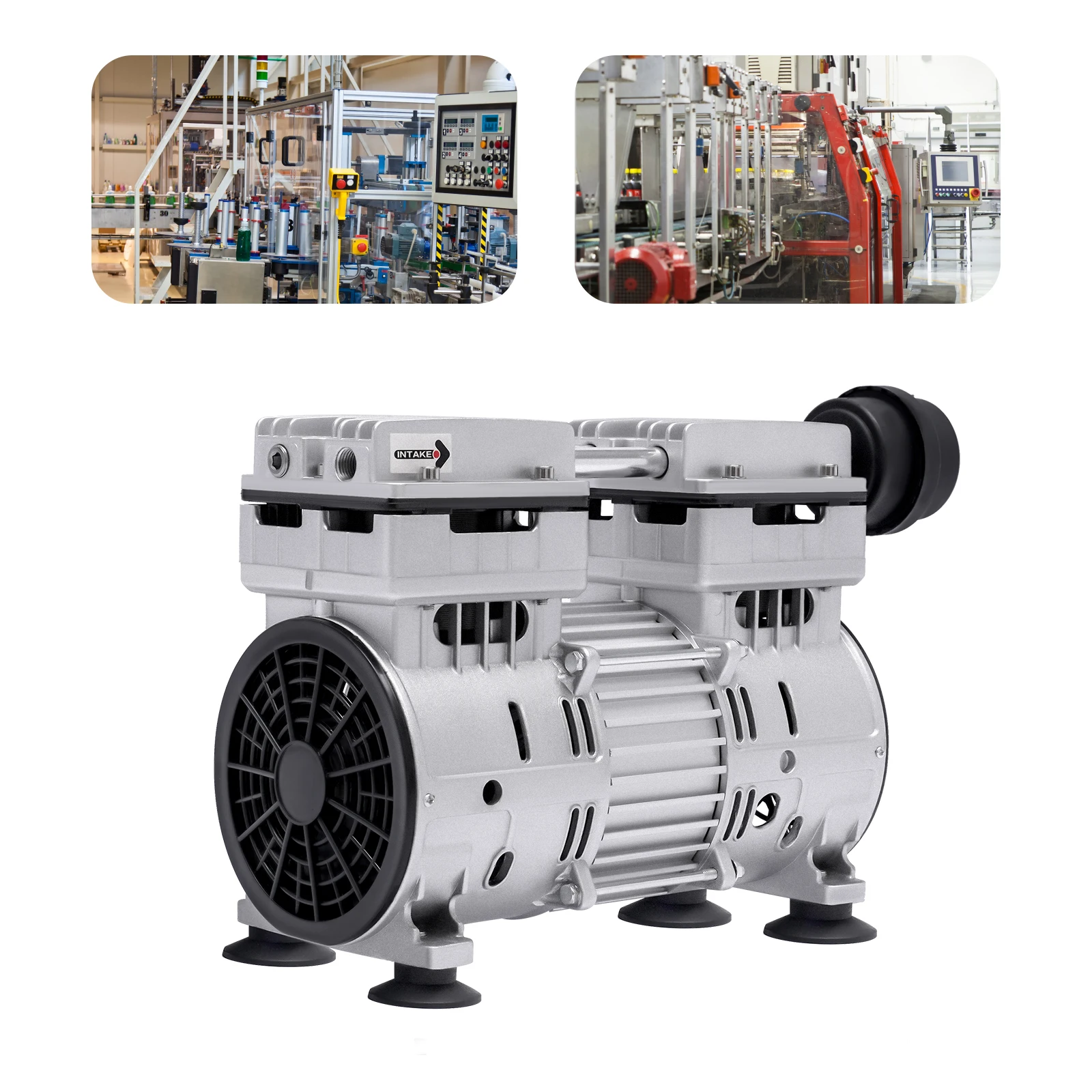 750W Aluminiumlegierung Ölfreie Vakuumpumpe 65-70L/min Luftstromgeschwindigkeit Isolierklasse B für Mechanische Ausrüstung – Detail 2
