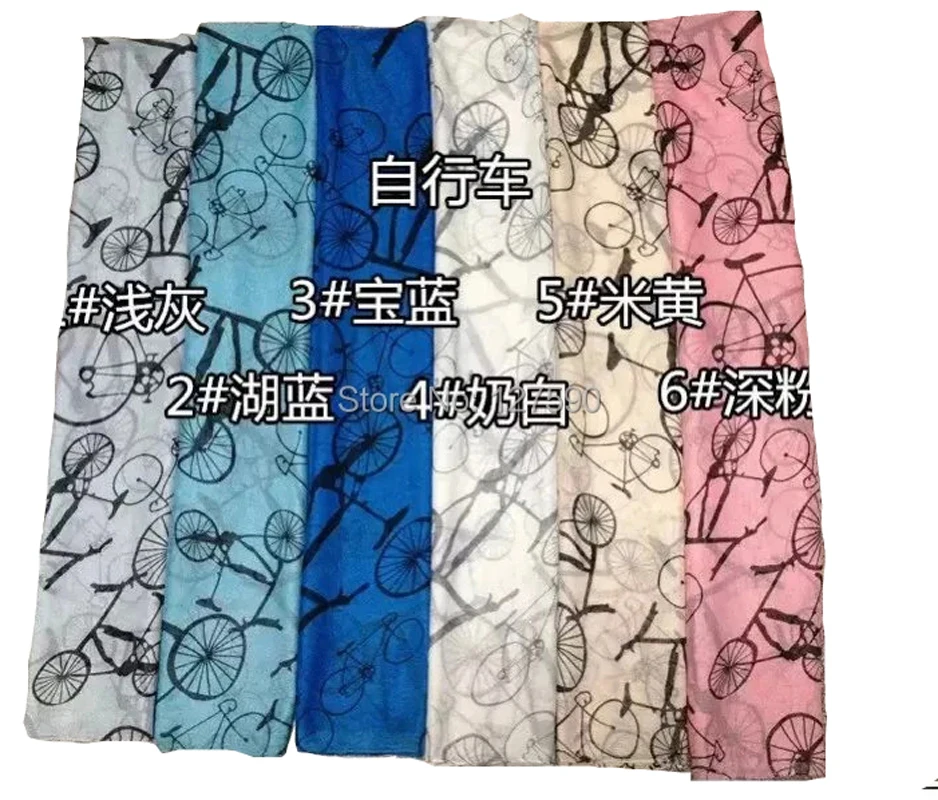 Big Bicycle Print Scarf Women Bike Pattern Wrap Shawls Hijab Scarves Mix Color