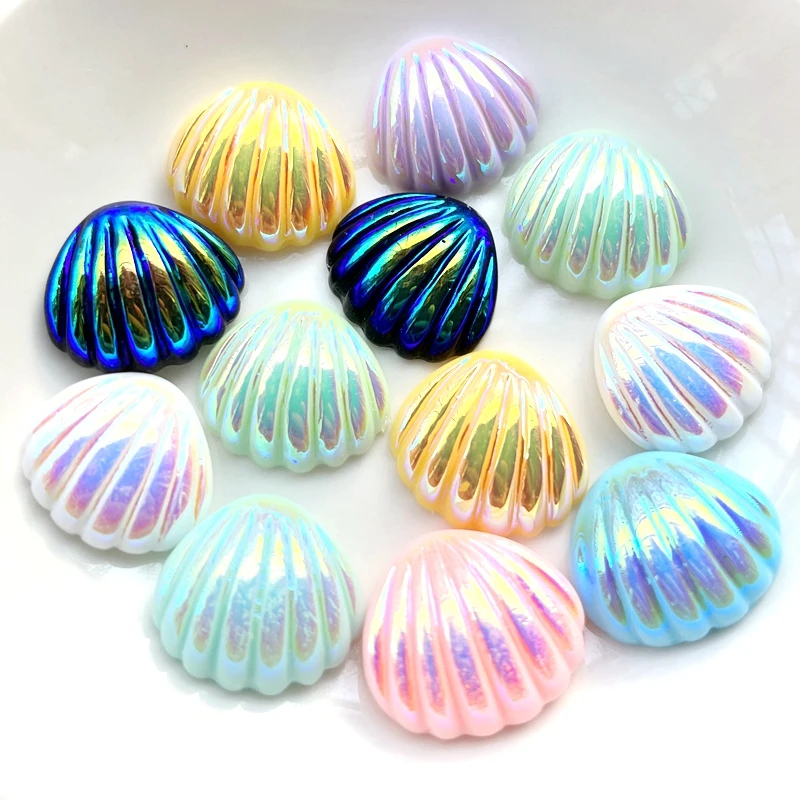 10PCS AB shell resin flat back Cabochon decorative scrapbook is applicable to handmade DIY jewelry making decorative accessories