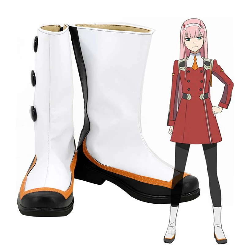 Darling In The Franxx Zero Two Code 002 White High Heel Cosplay Shoes Boots Adult Halloween Party Cosplay Costume Prop Gift