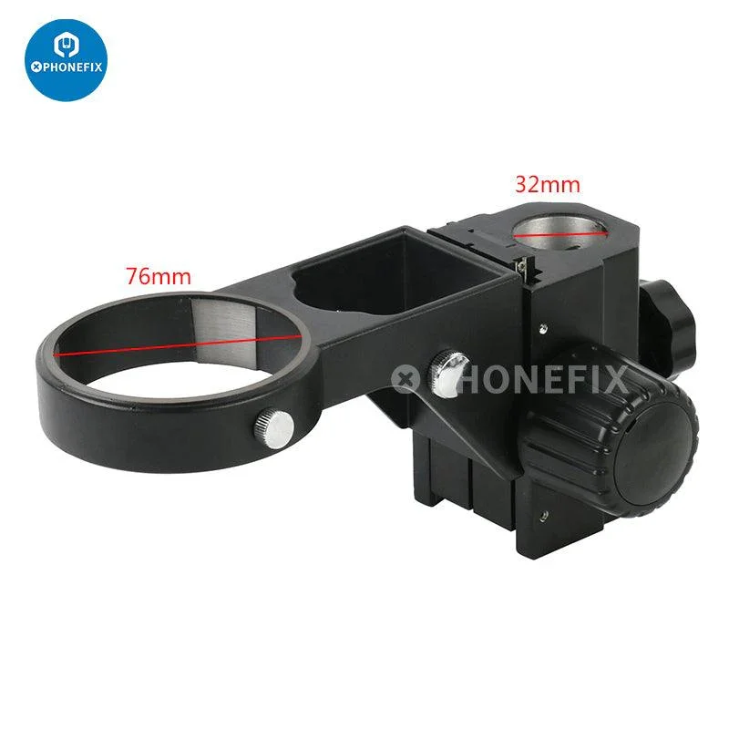 76mm Trinocular Microscope Head Holder Ring bracket to Stand Post Adjustable Stereo Zoom Microscope Heavy Focusing Holder Arm