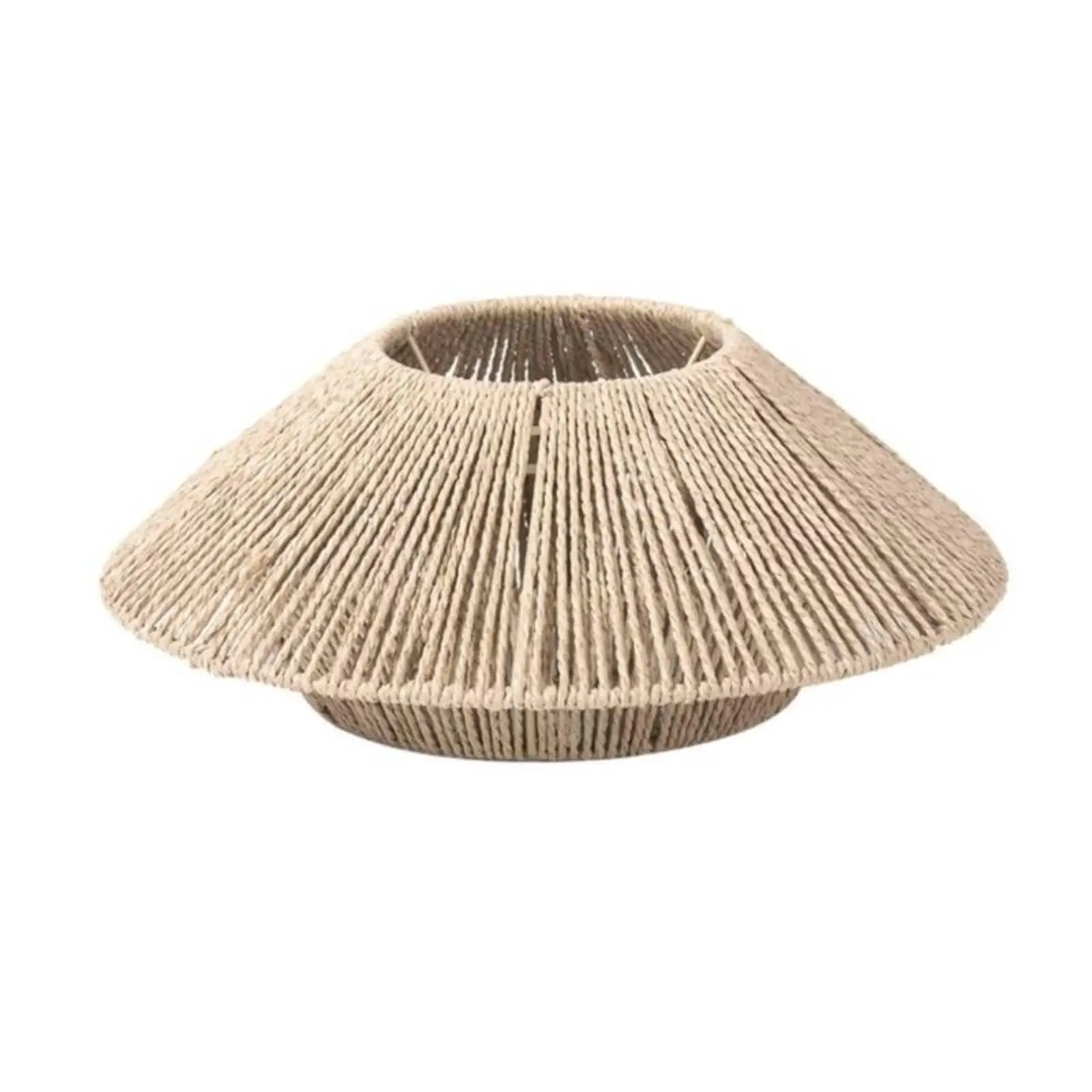 Woven Paper Rope Lampshade Handmade Woven Paper Rope Lamp Shade Rustic Design Imitation Rattan Lamp Cover for Restaurant, Hotel,