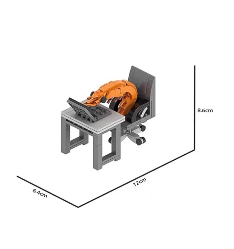 تماثيل نموذج الروبيان من MOC، مجموعة ألغاز، خلط عشوائيًا للأولاد والبنات، مظلات إبداعية لمشاهير الإنترنت #6