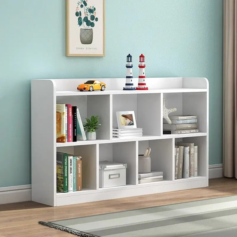 School Bookshelf Floor Shelf Household Living Room Solid Wood Bookshelf Kindergarten Student Storage Cabinet