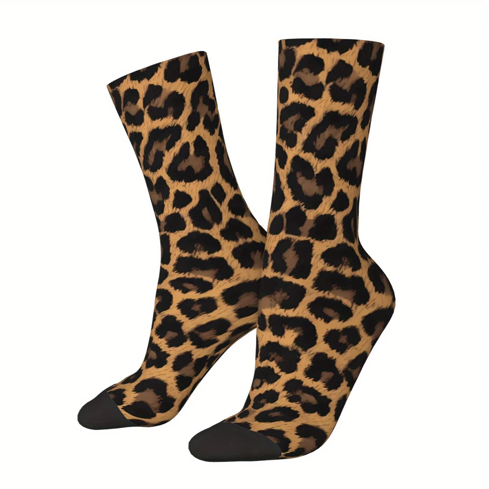 Gradient Leopard Print Socks Breathable Moisture Wicking Fabric for Outdoor Fitness Basketball Running Casual Wear Sock