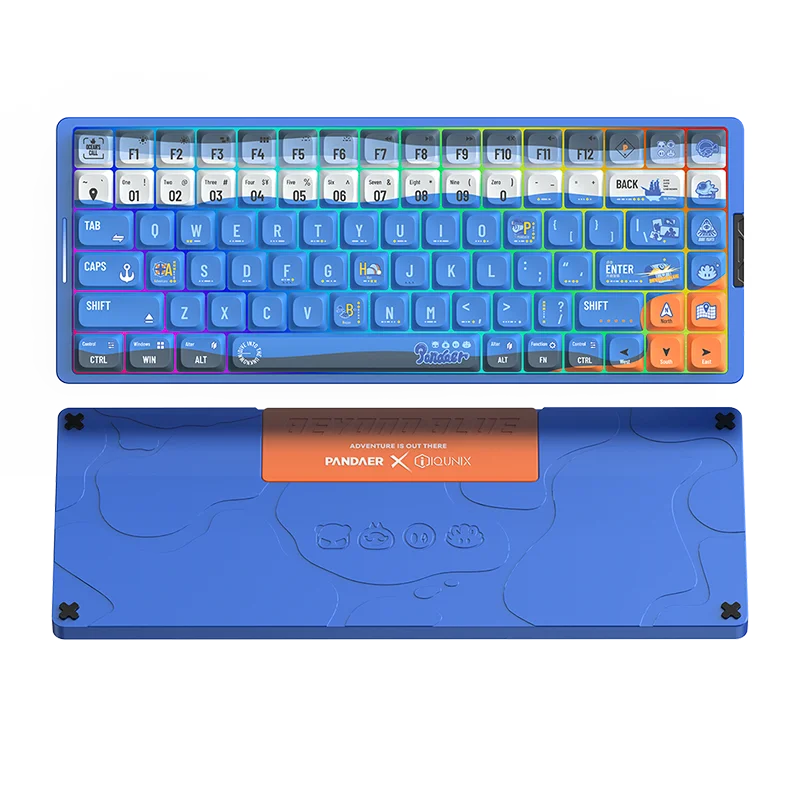 PANDAER×IQUNIX Low Axis Mechanical Keyboard Aluminium Alloy Tri Mode Customized RGB Hot Swap Game Office Keyboard PC Accessories