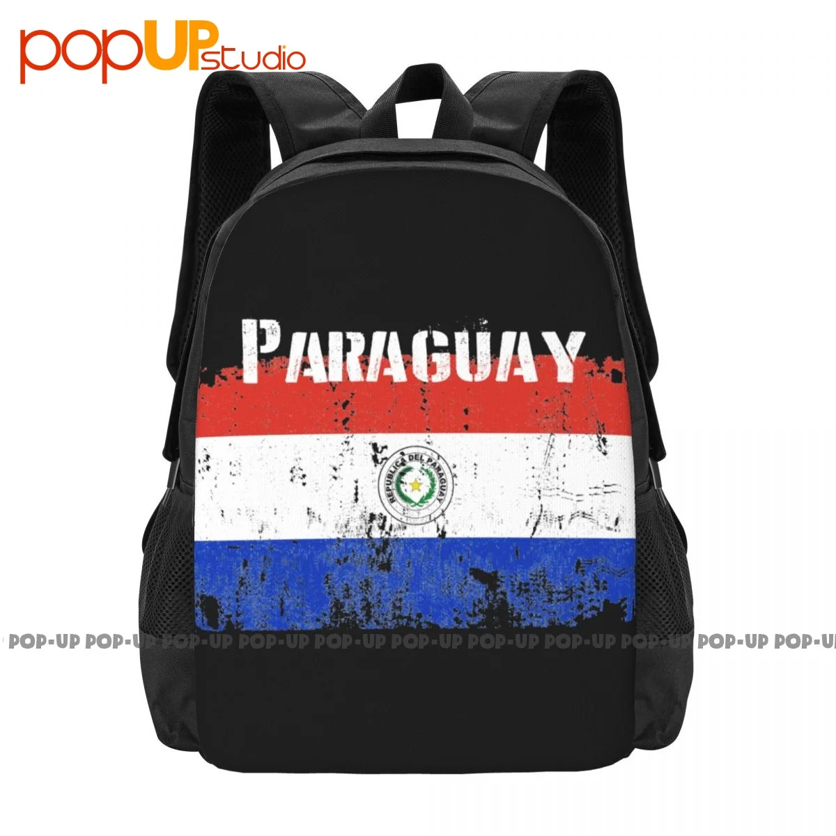 Paraguay Flag Top City Map Triband Palm Branch Great Souvenir Backpack Large Capacity Bookbag School Sport Bag