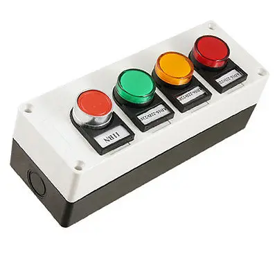 AC220V Tricolor Pilot Lamp Momentary Switch Station Box