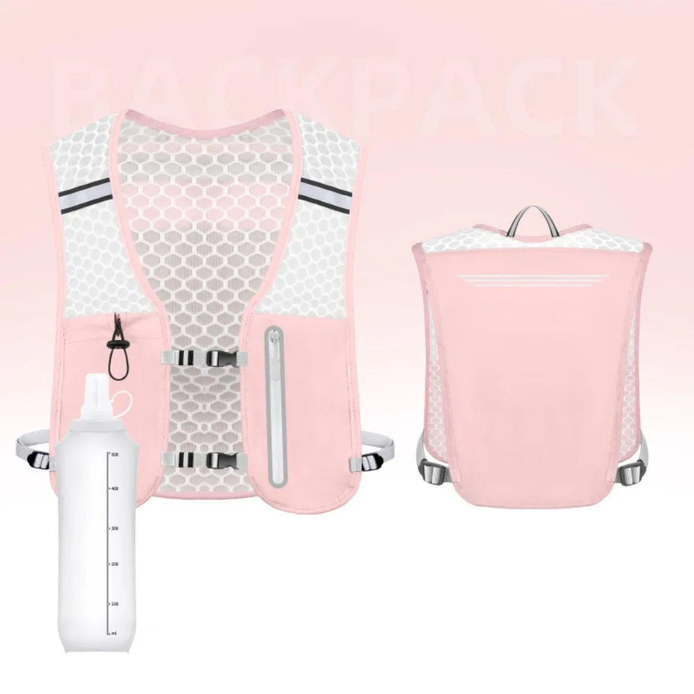 

Reflective Reflective Running Vest Pack Waterproof 2L Water Chest Pack Breathable with 500ml Bottle Cycling Vest Backpack