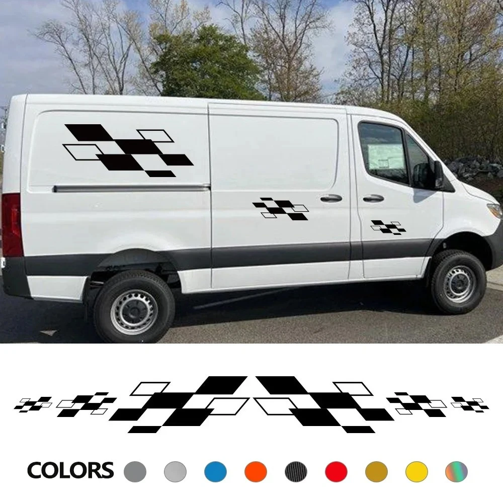 Car Body Side Stickers For Mercedes Benz Sprinter Motorhome Camper Van Racing Sports Stripes Graphics Decals Auto Accessories