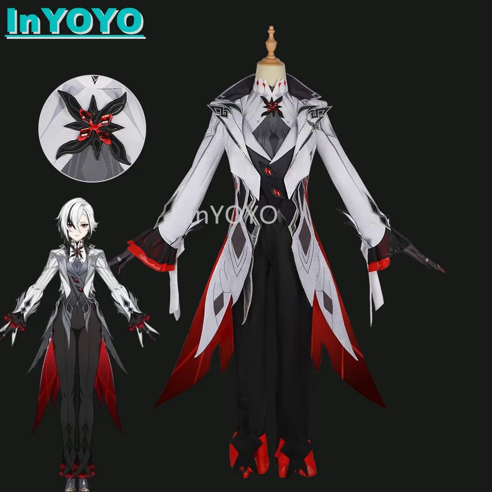 InYOYO Arlecchino Cosplay Costume Genshin Impact The Knave Game Suit Fashion Swallowtail Uniform Halloween Party Outfit XS-3XL