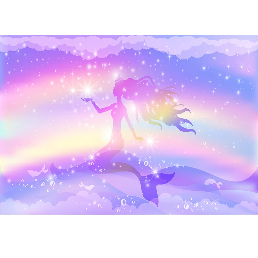 Fantasia Mágico Arco-íris Estrelas Espumantes Fotografia Fundos, Crianças Aniversário Decoração Banner, Photo Booth Cenários, Meninas