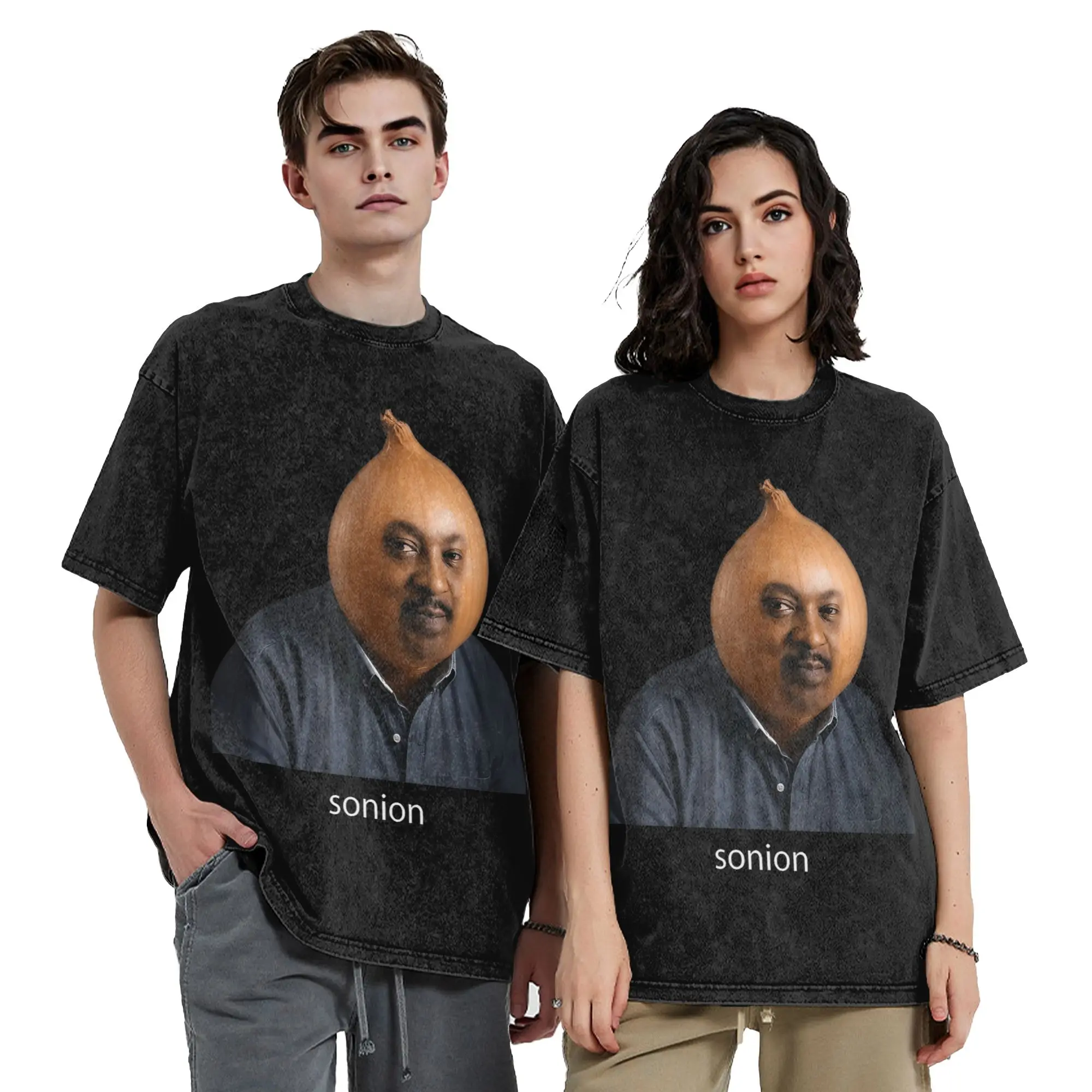 Sonion Ring Tuff Meme Genz T Shirts Hip Hop Washed 100% Cotton Oversize T-Shirts Men Women Tops Streetwear Summer Tee Shirt